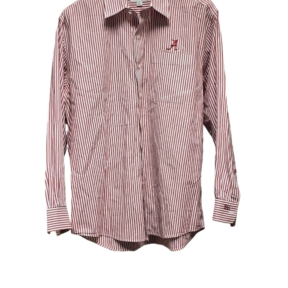 Cutter & Buck Crimson/White Striped Alabama Button Up Sz. L